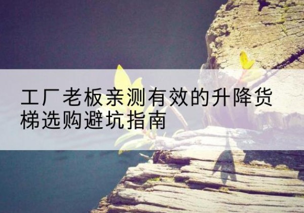 陵川升降货梯怎么选-工厂老板亲测有效的升降货梯选购避坑指南